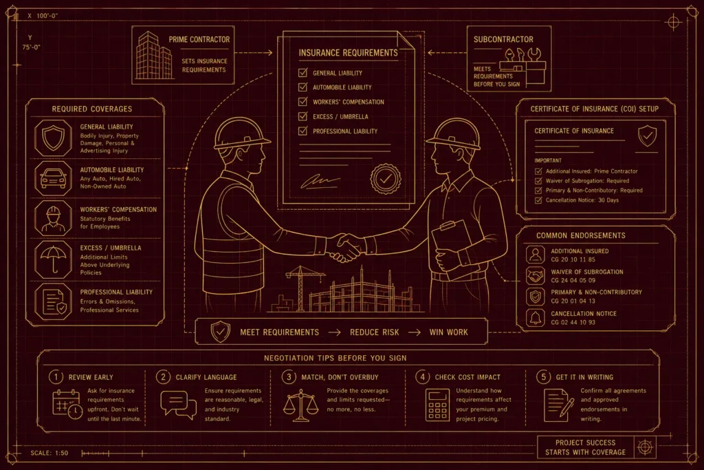 Meeting Prime Insurance Demands as a Subcontractor