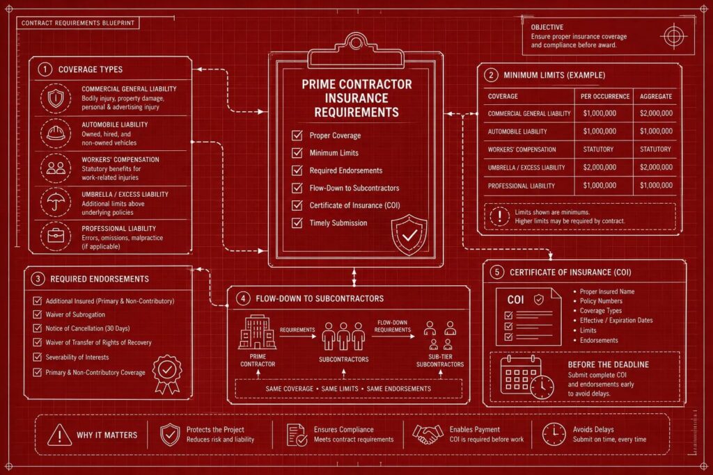 Aspects of Prime contractor insurance requirements subs must satisfy